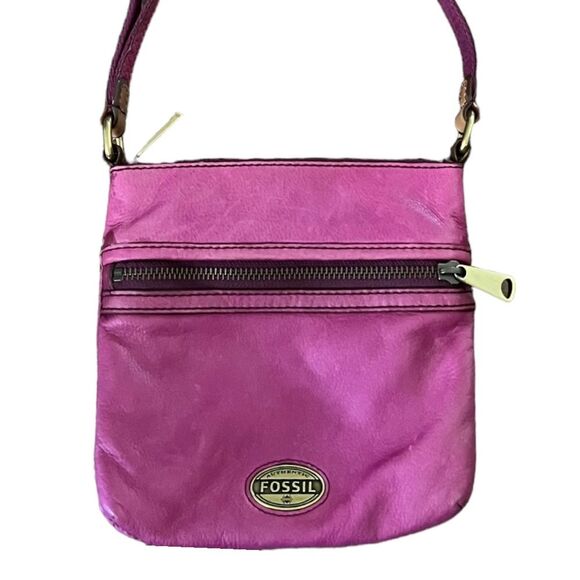 Fossil Explorer Mini Crossbody Cowhide Leather Style #: SL3253 Pink Magenta - Picture 9 of 16